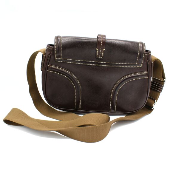 Dooney & Bourke Florentine Toscana Crossbody Purse Brown Leather Saddle Bag - Picture 3 of 11